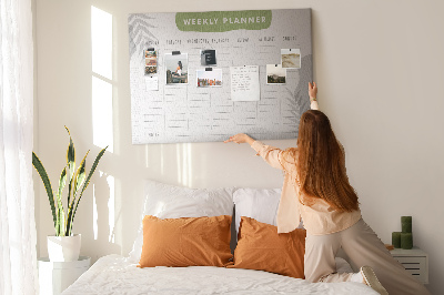 Painel em cortiça Plano semanal