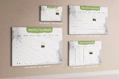 Painel em cortiça Plano semanal