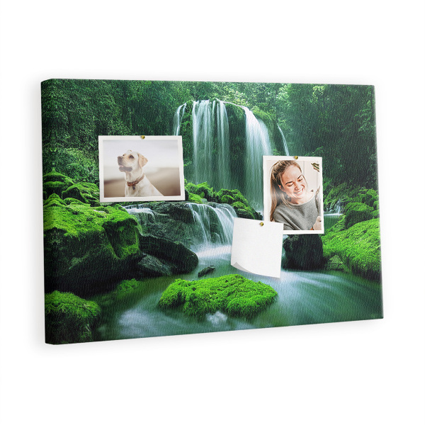 Painel em cortiça Cachoeira entre o musgo