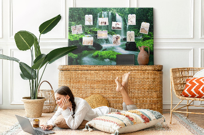 Painel em cortiça Cachoeira entre o musgo