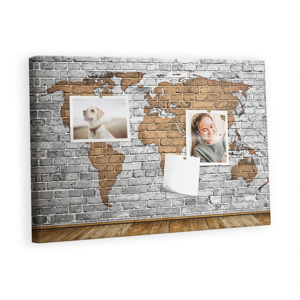 Quadro de aviso de cortiça Mapa estilo sala