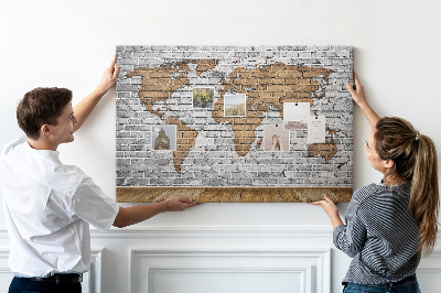 Quadro de aviso de cortiça Mapa estilo sala