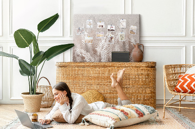 Painel em cortiça Folhas tropicais