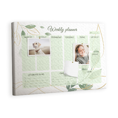 Painel em cortiça Planejador de folhas