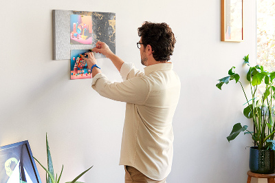 Quadro de aviso de cortiça Arte em mármore