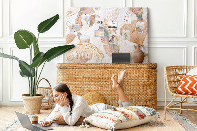 Quadro em cortiça Padrão de folhas da natureza