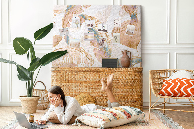 Quadro em cortiça Padrão de folhas da natureza