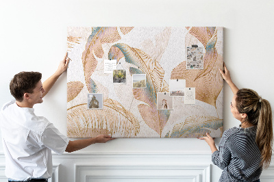 Quadro em cortiça Padrão de folhas da natureza