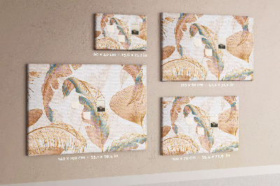 Quadro em cortiça Padrão de folhas da natureza