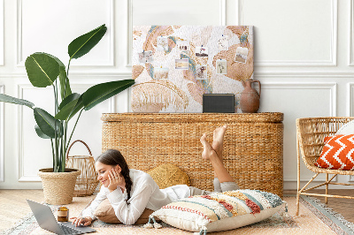 Quadro em cortiça Padrão de folhas da natureza