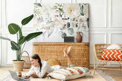 Quadro de aviso de cortiça Flores