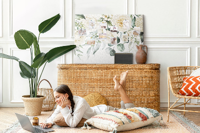 Quadro de aviso de cortiça Flores