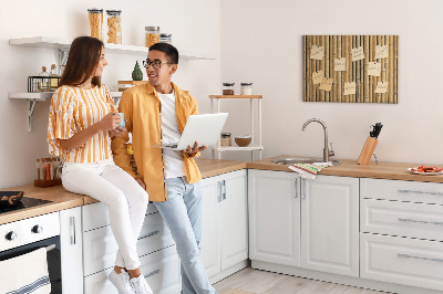 Quadro em cortiça Palitos de bambu