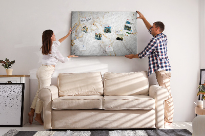 Quadro de aviso de cortiça Mármore decorativo