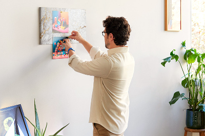 Quadro de aviso de cortiça Mármore decorativo