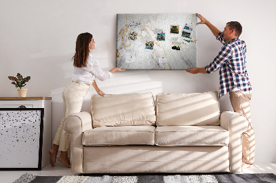 Quadro de aviso de cortiça Mármore decorativo