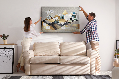 Quadro em cortiça Abstração de montanhas