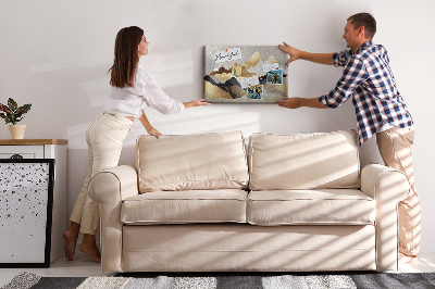 Quadro em cortiça Abstração de montanhas