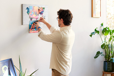 Quadro de aviso de cortiça Triângulos abstratos