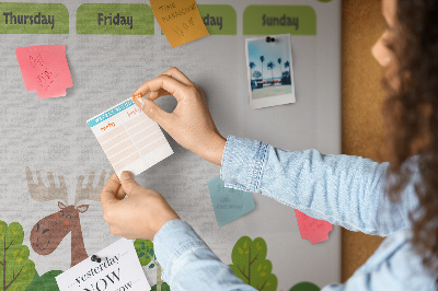Quadro em cortiça Planejador escolar