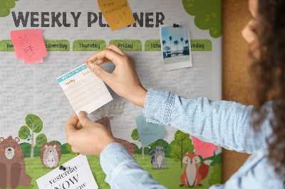 Quadro em cortiça Planejador escolar
