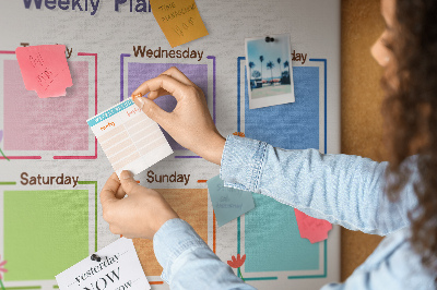 Painel em cortiça Planejador semanal