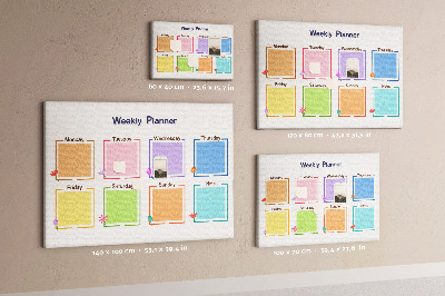 Painel em cortiça Planejador semanal