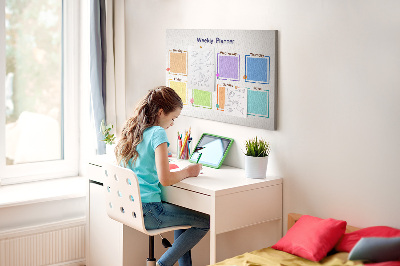 Painel em cortiça Planejador semanal