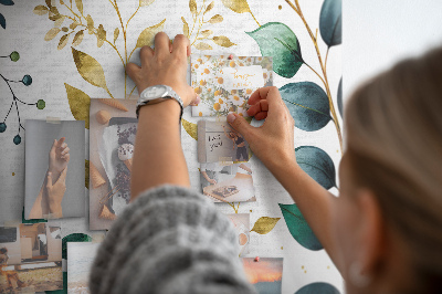 Quadro de aviso de cortiça Padrão de folhas de plantas