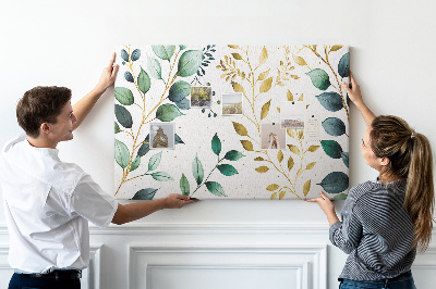 Quadro de aviso de cortiça Padrão de folhas de plantas