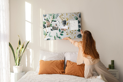 Quadro de aviso de cortiça Padrão de folhas de plantas