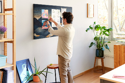 Quadro em cortiça Paisagem do pôr do sol