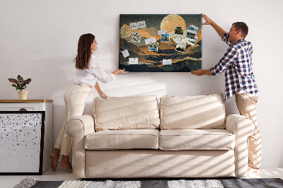 Painel em cortiça Paisagem abstrata