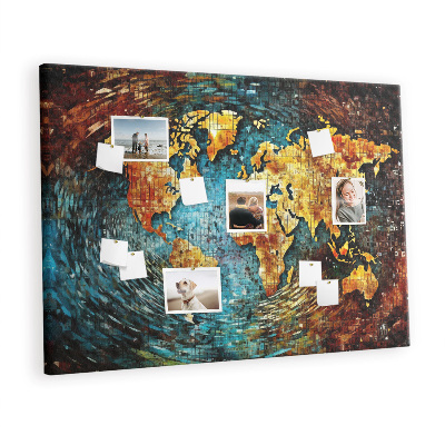 Quadro de aviso de cortiça Um mundo de caos