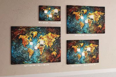 Quadro de aviso de cortiça Um mundo de caos