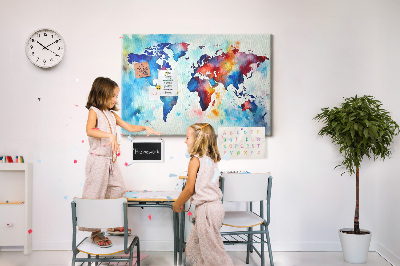 Quadro em cortiça Mapa pintado