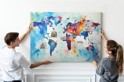 Quadro em cortiça Mapa pintado