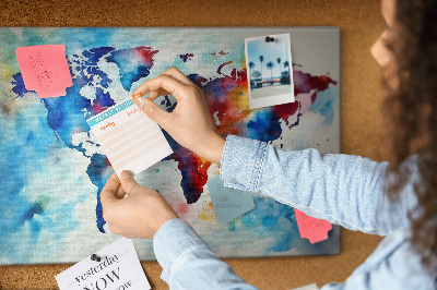 Quadro em cortiça Mapa pintado