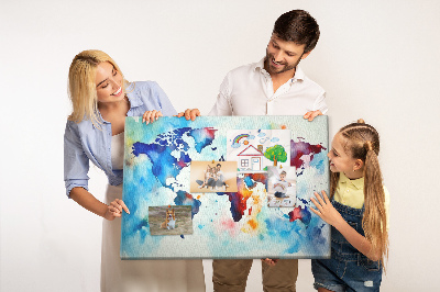 Quadro em cortiça Mapa pintado