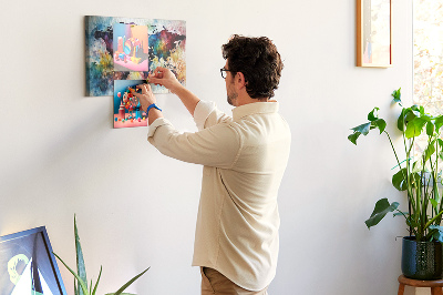 Quadro de aviso de cortiça Mapa em aquarela