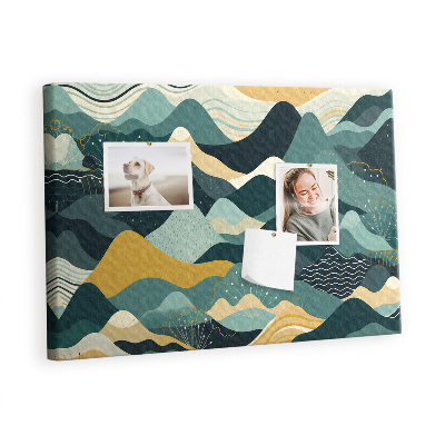 Quadro de aviso de cortiça Montanhas ilustrativas