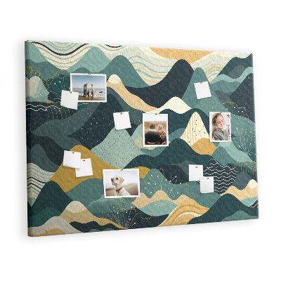 Quadro de aviso de cortiça Montanhas ilustrativas