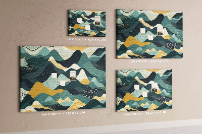 Quadro de aviso de cortiça Montanhas ilustrativas