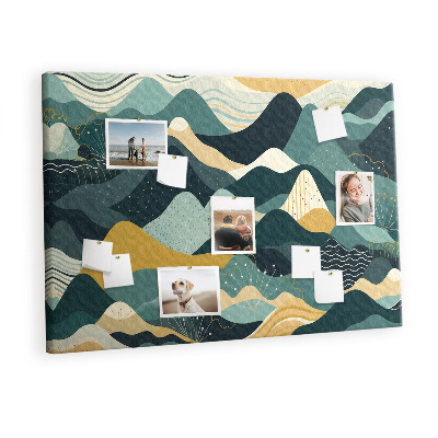 Quadro de aviso de cortiça Montanhas ilustrativas