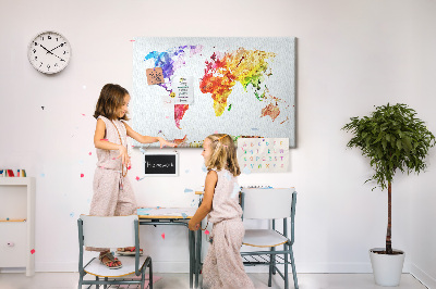 Quadro em cortiça Mapa em aquarela