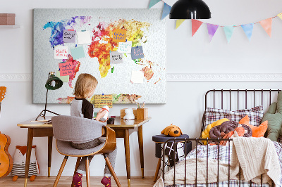 Quadro em cortiça Mapa em aquarela