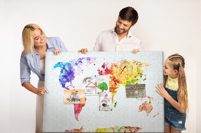 Quadro em cortiça Mapa em aquarela