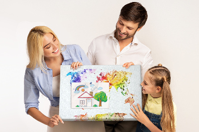 Quadro em cortiça Mapa em aquarela