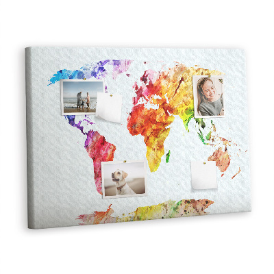 Quadro em cortiça Mapa em aquarela