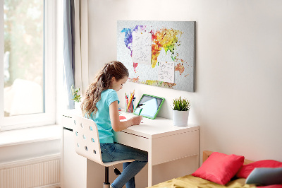 Quadro em cortiça Mapa em aquarela